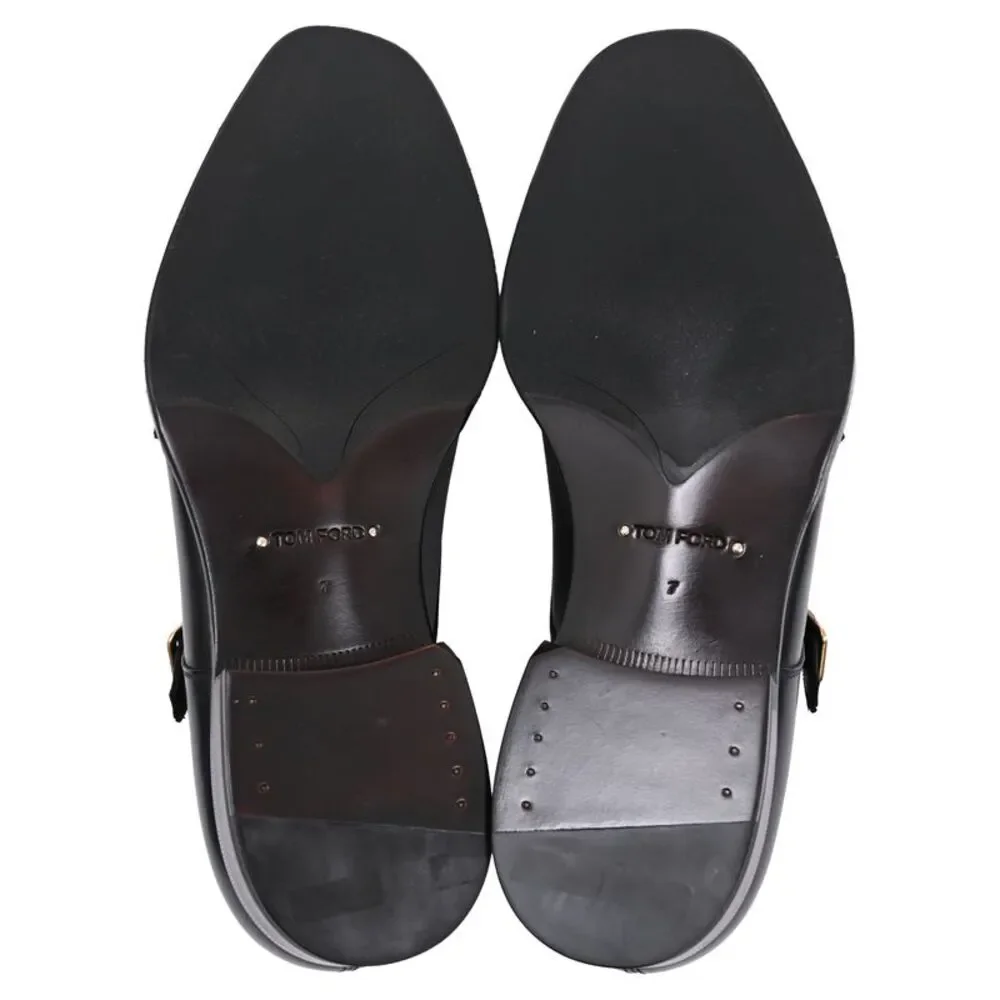 Tom Ford Claydon Double-Monk-Strap Shoes in Black Leather